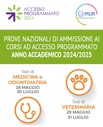 Test interattivi per accesso facolt a numero chiuso anno accademico 2024-25